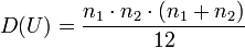 D(U)=frac{n_1cdot n_2cdot (n_1+n_2)}{12}