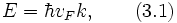 E=hbar v_Fk,qquad(3.1)