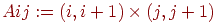 Aij := (i, i + 1) 	imes (j, j + 1)