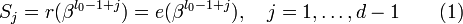 S_j = r(eta^{l_0-1+j}) = e(eta^{l_0-1+j}), quad j=1,ldots,d-1quadquad (1)
