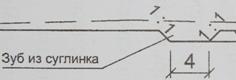 Описание: зуб из суглинка