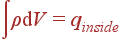 int ho {m d}V = q_{inside}
