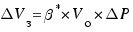 Delta V_� = beta^∗ * V_� * Delta P