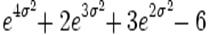 e^{4sigma^2}!!+2e^{3sigma^2}!!+3e^{2sigma^2}!!-6