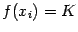 $ f(x_i)=K$