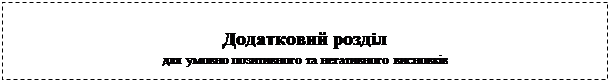 Подпись: Додатковий розділ
для умовно позитивного та негативного висновків