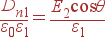 frac{D_{n1}}{varepsilon_0varepsilon_1} = frac{E_2cos	heta}{varepsilon_1}