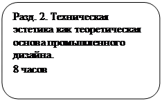 Скругленный прямоугольник: Разд. 2. Техническая эстетика как теоретическая основа промышленного дизайна.
8 часов