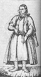 Украинские типы: писарь. Гравюра Т.Калинского(XVIII ст.)