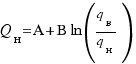 Q_� = � + � ln({q_�}/{q_�})