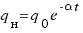 q_� = q_0 e^{-alpha t}