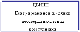 Подпись: ЦВИНП –
Центр временной изоляции несовершеннолетних преступников