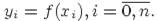 y_i = f(x_i), i=overline{0,n}.