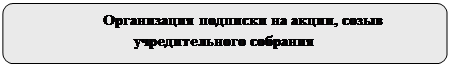 Скругленный прямоугольник: Организация подписки на акции, созыв учредительного собрания
