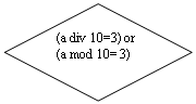 ����-�����: �������: (a div 10=3) or 
(a mod 10= 3)
