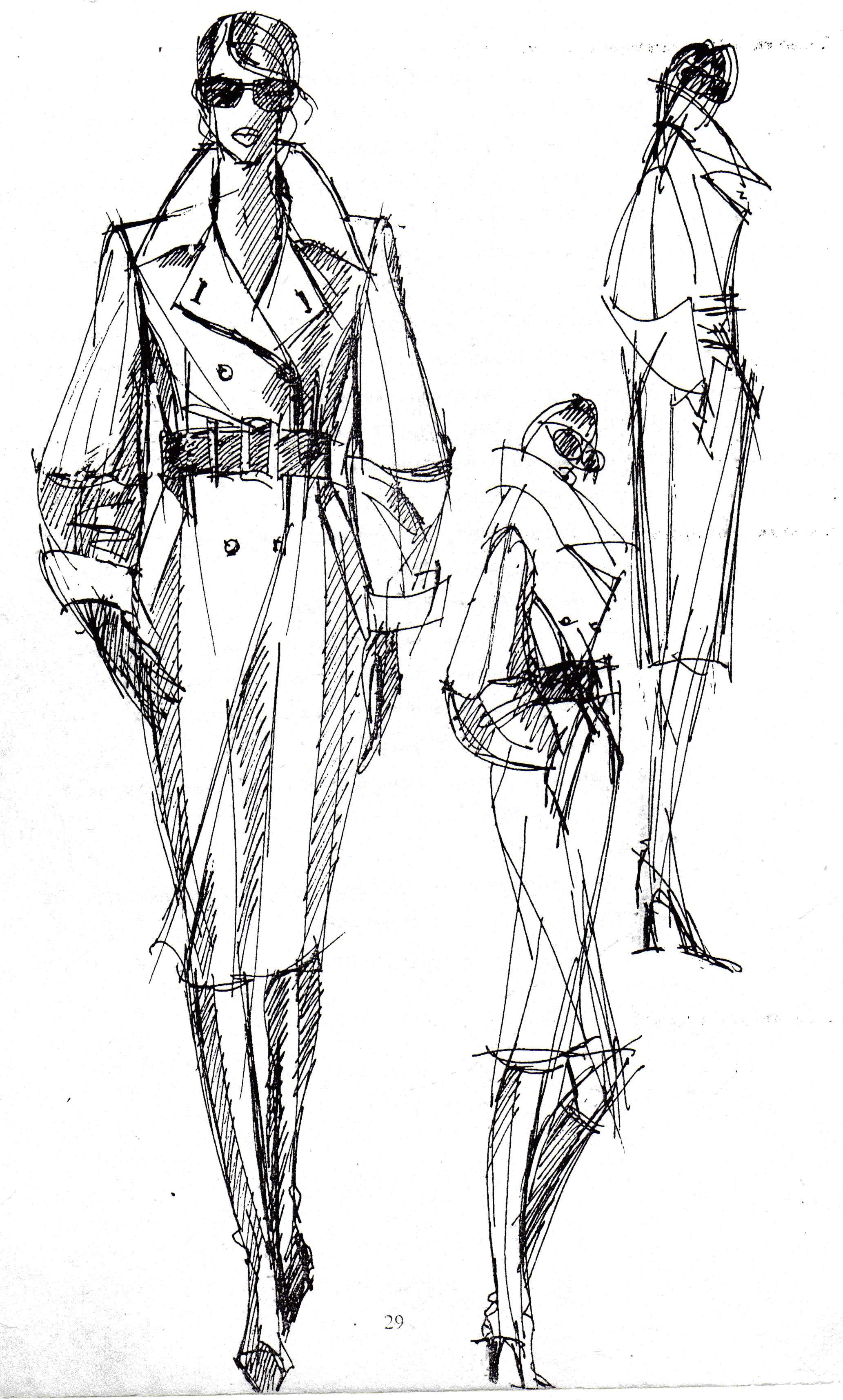 Эскизы одежды женской карандашом