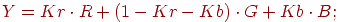 Y = Kr cdot R + (1 - Kr - Kb) cdot G + Kb cdot B;