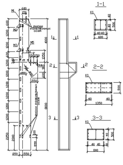 Армирование колонны 400х400 чертеж