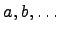��������: $ a,b,ldots$