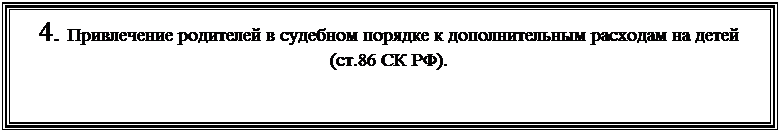 Подпись: 4. Привлечение родителей в судебном порядке к дополнительным расходам на детей
(ст.86 СК РФ).