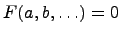 ��������: $ F(a,b,ldots)=0$