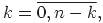 k=overline{0,n-k},