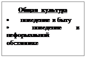 Подпись: Общая культура
• поведение в быту
• поведение в нефор-мальной обстановке