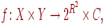 f colon X 	imes Y 	o 2 ^{mathbb{R}^2} 	imes C,